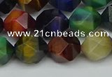 CNG7333 15.5 inches 12mm faceted nuggets mixed tiger eye beads