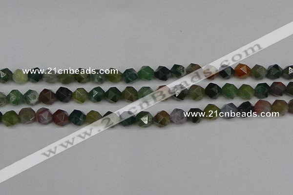 CNG7341 15.5 inches 8mm faceted nuggets Indian agate beads