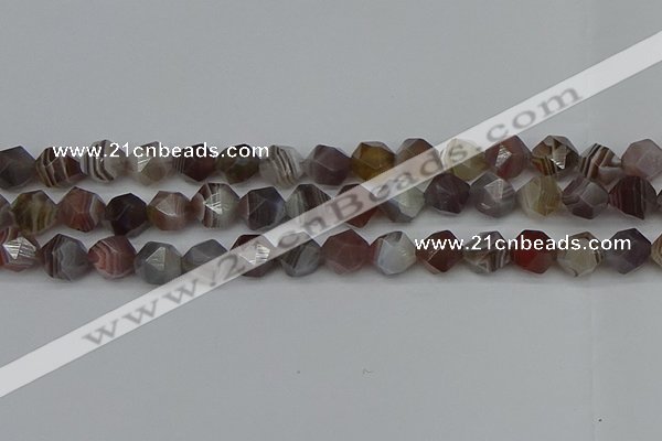 CNG7347 15.5 inches 10mm faceted nuggets botswana agate beads