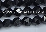 CNG7351 15.5 inches 8mm faceted nuggets Black agate beads