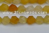 CNG7355 15.5 inches 6mm faceted nuggets yellow jade beads