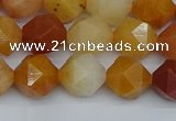 CNG7361 15.5 inches 8mm faceted nuggets yellow jade beads