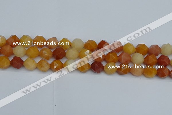 CNG7362 15.5 inches 10mm faceted nuggets yellow jade beads