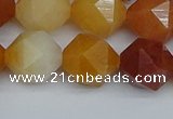 CNG7363 15.5 inches 12mm faceted nuggets yellow jade beads