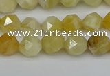 CNG7365 15.5 inches 6mm faceted nuggets yellow opal beads