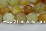 CNG7366 15.5 inches 8mm faceted nuggets yellow opal beads