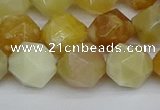 CNG7367 15.5 inches 10mm faceted nuggets yellow opal beads