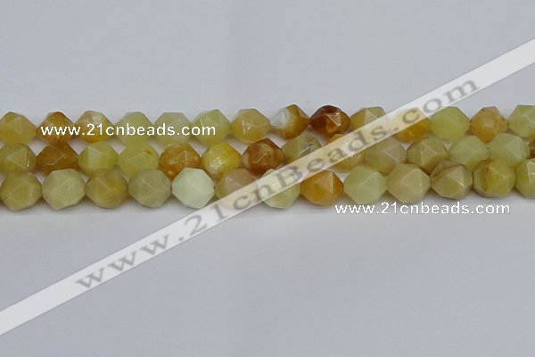 CNG7367 15.5 inches 10mm faceted nuggets yellow opal beads