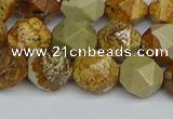 CNG7378 15.5 inches 12mm faceted nuggets picture jasper beads