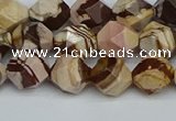 CNG7381 15.5 inches 8mm faceted nuggets zebra jasper beads