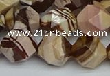 CNG7383 15.5 inches 12mm faceted nuggets zebra jasper beads