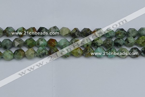 CNG7388 15.5 inches 12mm faceted nuggets African turquoise beads