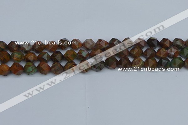 CNG7391 15.5 inches 8mm faceted nuggets green opal beads