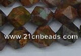 CNG7392 15.5 inches 10mm faceted nuggets green opal beads