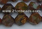 CNG7393 15.5 inches 12mm faceted nuggets green opal beads