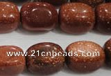 CNG740 15.5 inches 15*20mm nuggets goldstone beads wholesale