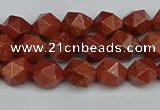 CNG7400 15.5 inches 6mm faceted nuggets goldstone beads