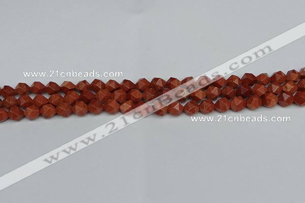 CNG7400 15.5 inches 6mm faceted nuggets goldstone beads