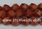 CNG7401 15.5 inches 8mm faceted nuggets goldstone beads