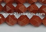 CNG7402 15.5 inches 10mm faceted nuggets goldstone beads