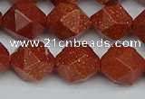 CNG7403 15.5 inches 12mm faceted nuggets goldstone beads