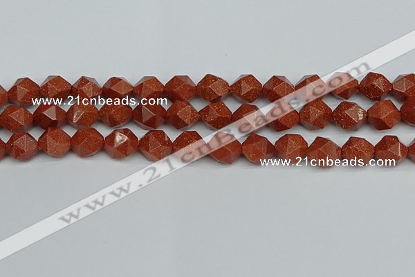 CNG7403 15.5 inches 12mm faceted nuggets goldstone beads