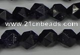 CNG7407 15.5 inches 10mm faceted nuggets blue goldstone beads