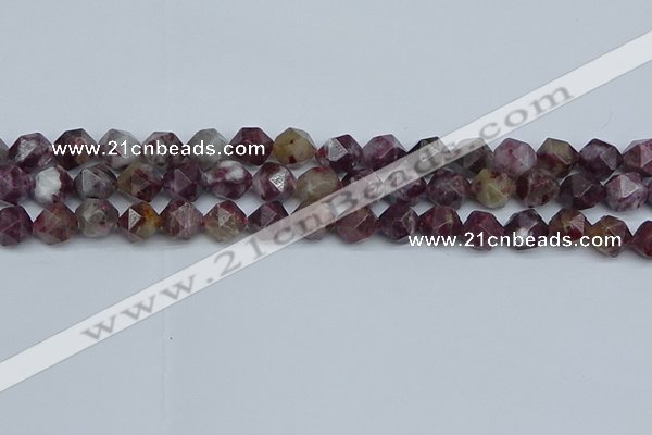 CNG7411 15.5 inches 8mm faceted nuggets tourmaline beads