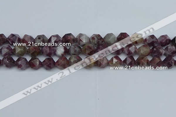 CNG7412 15.5 inches 10mm faceted nuggets tourmaline beads