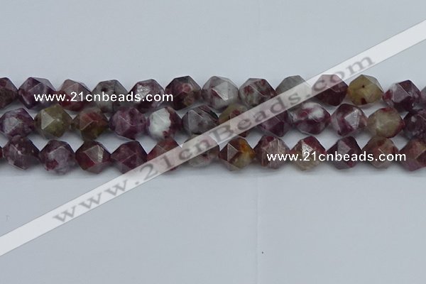 CNG7413 15.5 inches 12mm faceted nuggets tourmaline beads