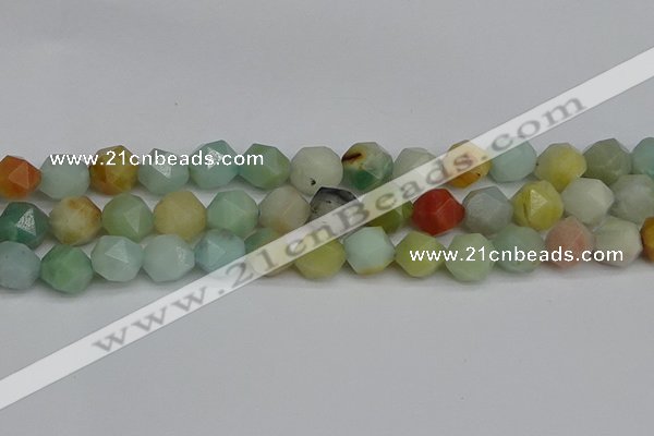 CNG7418 15.5 inches 12mm faceted nuggets amazonite beads