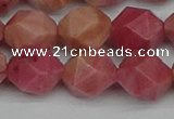 CNG7423 15.5 inches 12mm faceted nuggets rhodochrosite beads