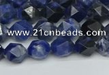 CNG7435 15.5 inches 6mm faceted nuggets sodalite gemstone beads