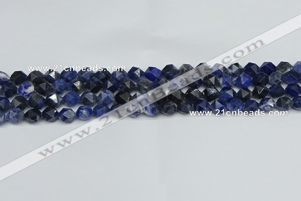 CNG7435 15.5 inches 6mm faceted nuggets sodalite gemstone beads