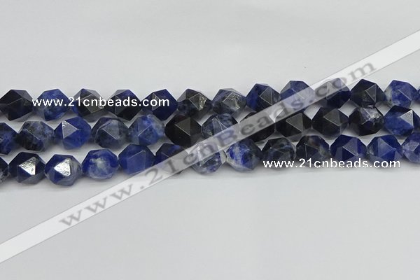 CNG7438 15.5 inches 12mm faceted nuggets sodalite gemstone beads