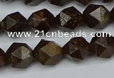 CNG7441 15.5 inches 8mm faceted nuggets bronzite gemstone beads