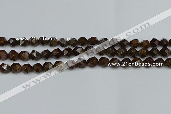 CNG7441 15.5 inches 8mm faceted nuggets bronzite gemstone beads