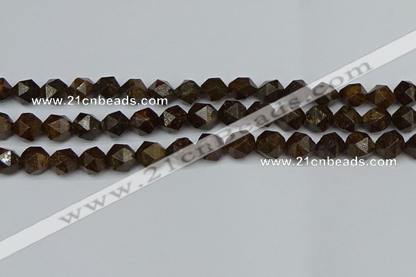 CNG7442 15.5 inches 10mm faceted nuggets bronzite gemstone beads