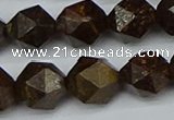 CNG7443 15.5 inches 12mm faceted nuggets bronzite gemstone beads