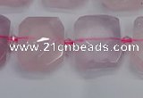 CNG7471 15.5 inches 18*25mm - 20*28mm faceted freeform rose quartz beads