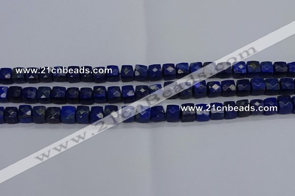 CNG7489 15.5 inches 8*8mm faceted nuggets lapis lazuli beads