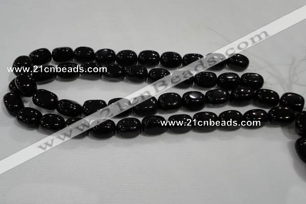 CNG749 15.5 inches 13*18mm nuggets black agate beads wholesale