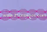 CNG7510 15.5 inches 25*35mm - 30*40mm faceted freeform rose quartz beads