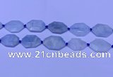 CNG7511 15.5 inches 25*35mm - 30*40mm faceted freeform aquamarine beads