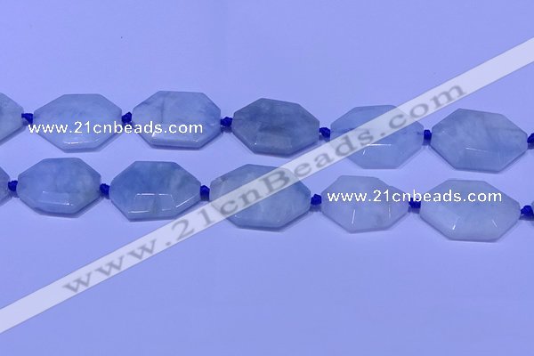 CNG7511 15.5 inches 25*35mm - 30*40mm faceted freeform aquamarine beads