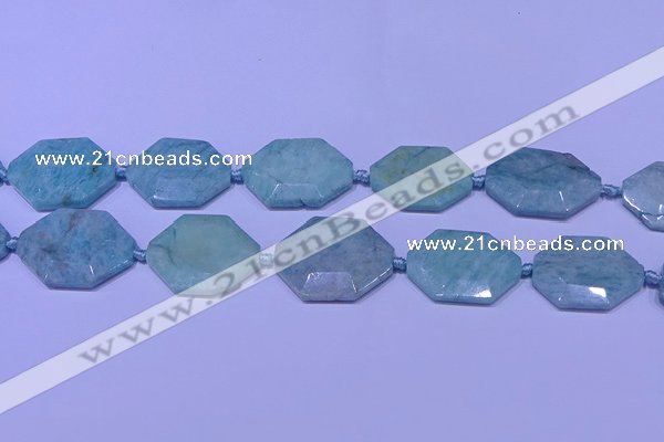 CNG7512 15.5 inches 25*35mm - 30*40mm faceted freeform amazonite beads