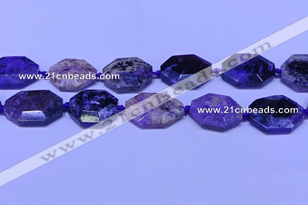 CNG7516 15.5 inches 25*35mm - 30*40mm faceted freeform charoite beads