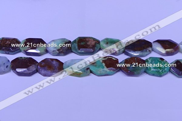 CNG7518 25*35mm - 30*40mm faceted freeform australia chrysoprase beads