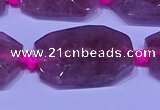 CNG7522 18*25mm - 25*35mm faceted freeform strawberry quartz beads