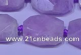 CNG7523 15.5 inches 18*25mm - 25*35mm faceted freeform kunzite beads